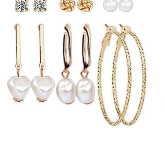 New 12 Pairs Earrings PLUS Free Sunglasses - Picture 4 of 5